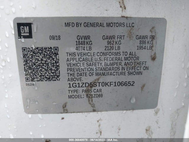 Chevrolet MALIBU LT 2019 1G1ZD5ST0KF106652 Image 9