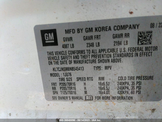 Chevrolet TRAX LS 2022 KL7CJNSM8NB545413 Image 9