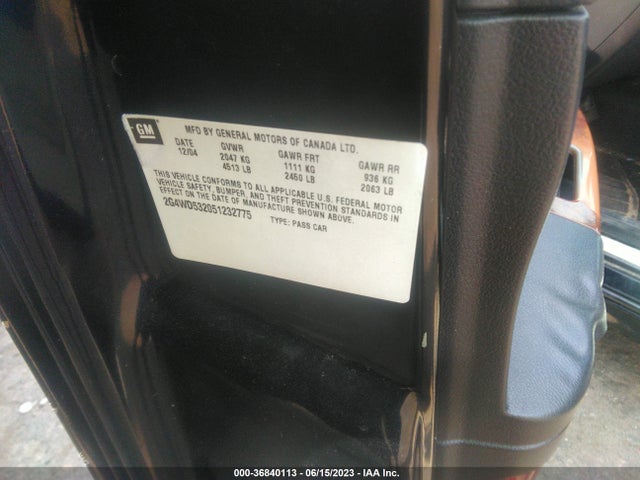 2005 BUICK LACROSSE CXL VIN: 2G4WD532051232775