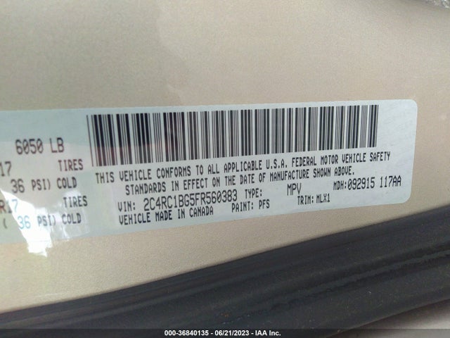 2C4RC1BG5FR560383 Chrysler Town & Country Touring