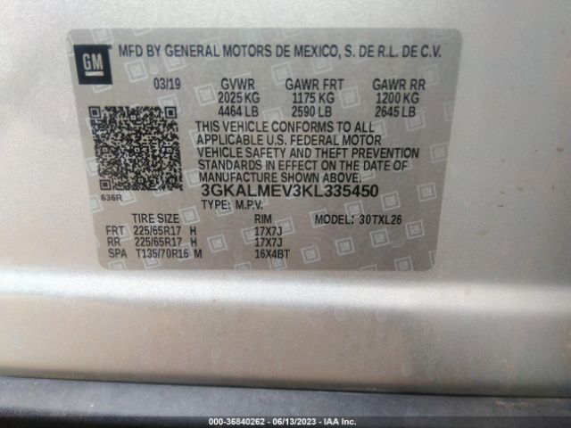 3GKALMEV3KL335450 GMC Terrain Sle