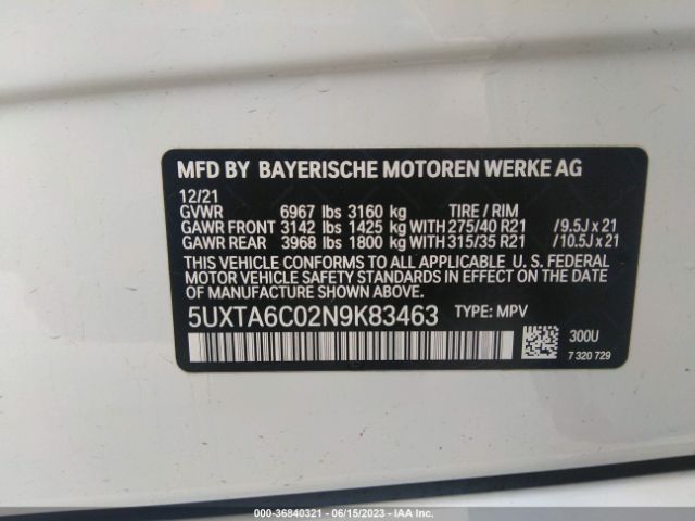 5UXTA6C02N9K83463 BMW X5 Xdrive45e