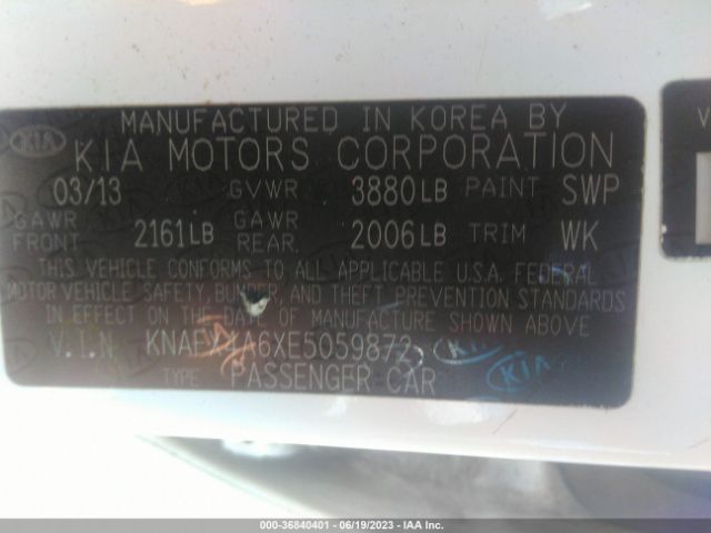 KNAFX4A6XE5059872 KIA FORTE LX
