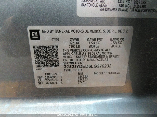 Chevrolet Silverado 1500 Lt 2020 3GCUYDED6LG376232 Image 9