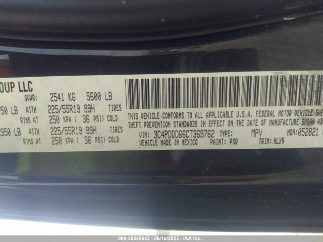 2012 DODGE JOURNEY CREW VIN: 3C4PDDDG6CT369762