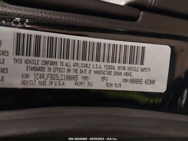 1C4RJFBG5LC108005 Jeep Grand Cherokee Limited X