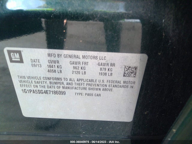 Chevrolet CRUZE LS 2014 1G1PA5SG4E7186099 Image 10