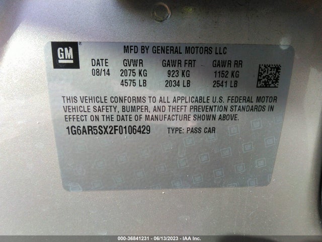 1G6AR5SX2F0106429 Cadillac Cts Sedan Luxury Rwd