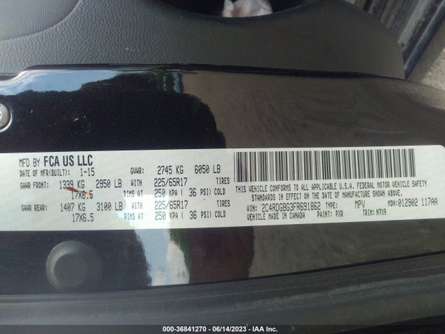 Dodge Grand Caravan Se Plus 2015 2C4RDGBG3FR691862 Image 9