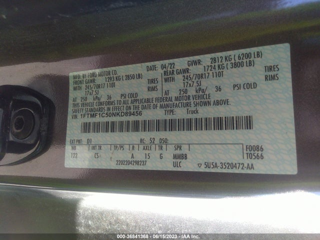Ford F-150 Xl 2022 1FTMF1C50NKD89456 Image 9