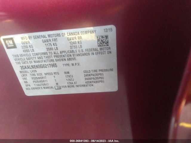 2GKALNEK6G6217965 GMC Terrain Sle