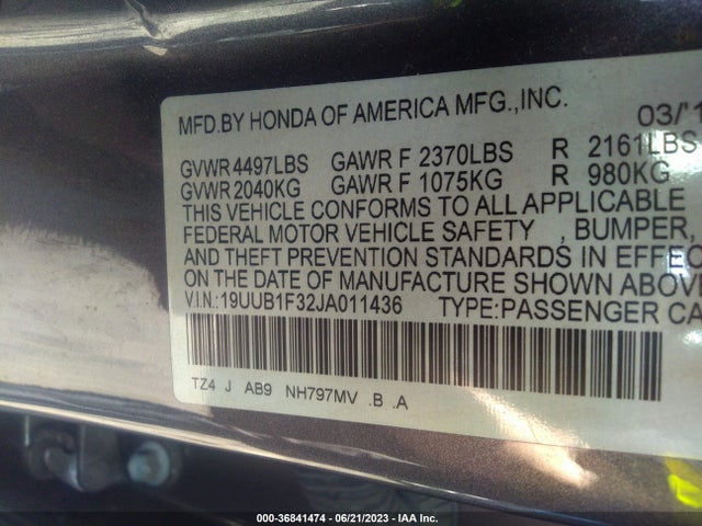 19UUB1F32JA011436 Acura TLX