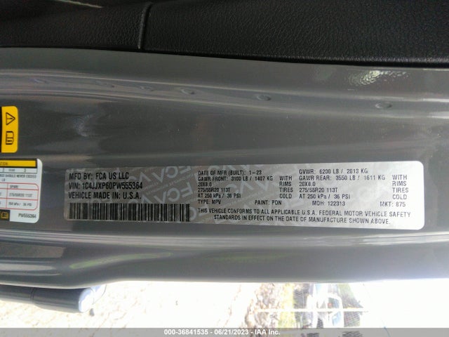 2023 JEEP WRANGLER 4XE SAHARA VIN: 1C4JJXP60PW555364