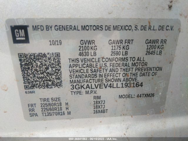 3GKALVEV4LL193164 GMC Terrain Slt