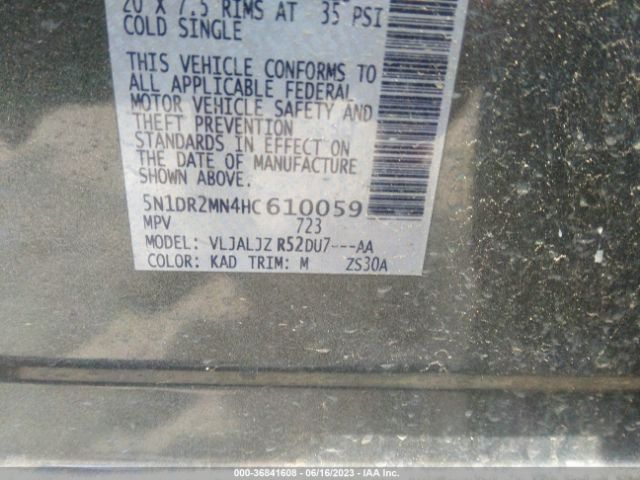 5N1DR2MN4HC610059 Nissan Pathfinder Platinum