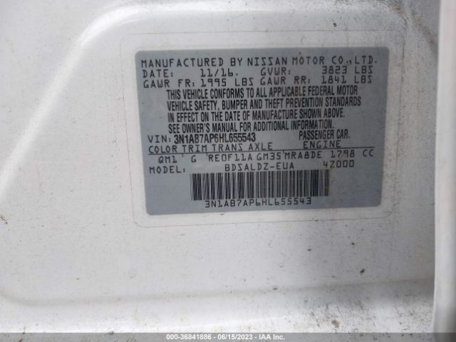 3N1AB7AP6HL655543 Nissan SENTRA SV