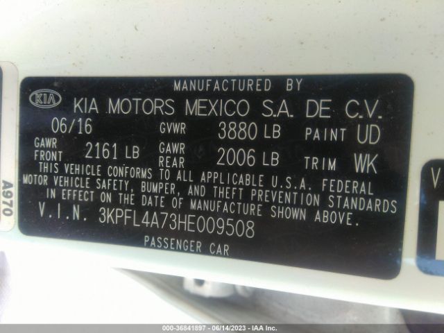 3KPFL4A73HE009508 KIA FORTE S