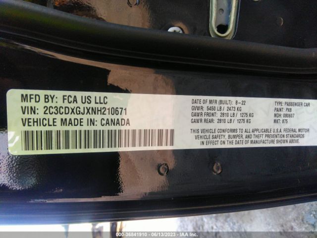 2C3CDXGJXNH210671 Dodge Charger Scat Pack Widebody