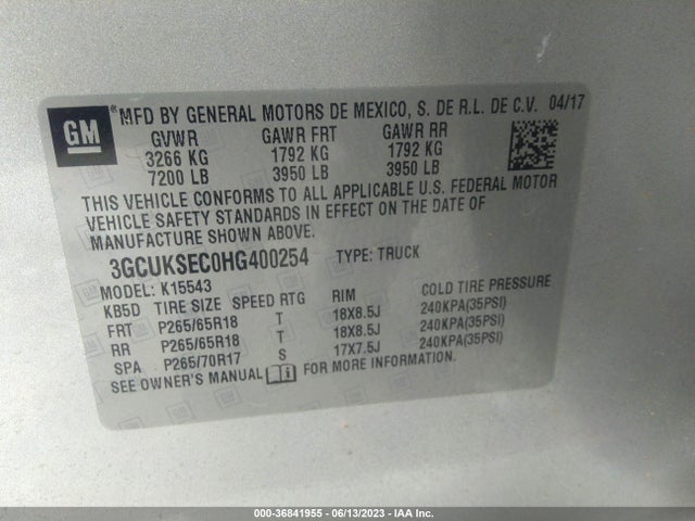 Chevrolet Silverado 1500 Ltz 2017 3GCUKSEC0HG400254 Image 15