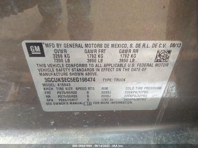 Chevrolet Silverado 1500 Ltz 2014 3GCUKSEC5EG198474 Image 9