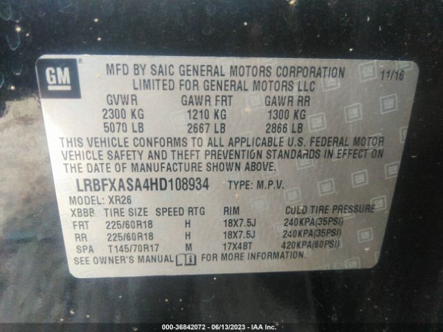 LRBFXASA4HD108934 Buick Envision Preferred