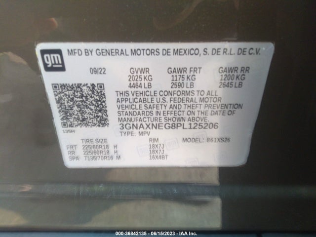 Chevrolet Equinox Premier 2023 3GNAXNEG8PL125206 Image 9