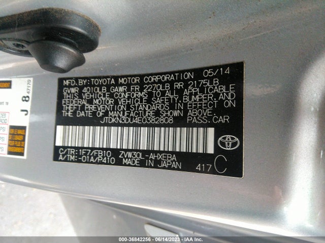 Toyota Prius Four/five/three/one/two 2014 JTDKN3DU4E0382808 Image 16