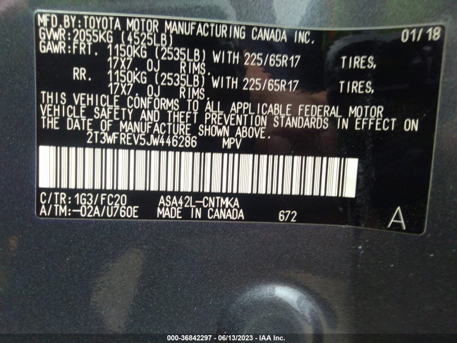 Toyota Rav4 Xle 2018 2T3WFREV5JW446286 Image 15