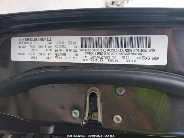 1C6RR7VM0ES376492 RAM 1500 Laramie