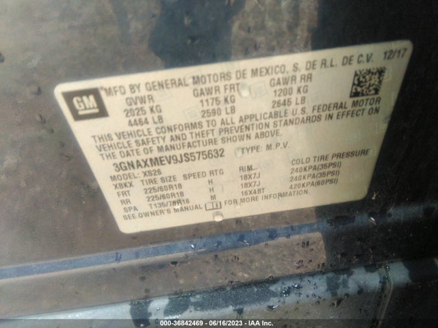 Chevrolet Equinox Premier 2018 3GNAXMEV9JS575632 Image 9