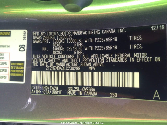 2020 Lexus RX, VIN: 2T2HZMDA3LC230298