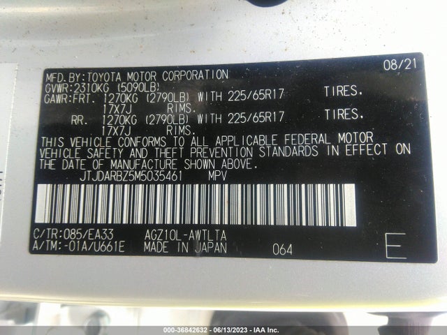 JTJDARBZ5M5035461 Lexus Nx Nx 300