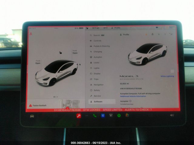 5YJ3E1EAXLF783596 Tesla Model 3 Standard Range
