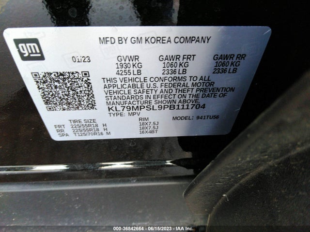 Chevrolet Trailblazer Lt 2023 KL79MPSL9PB111704 Image 9