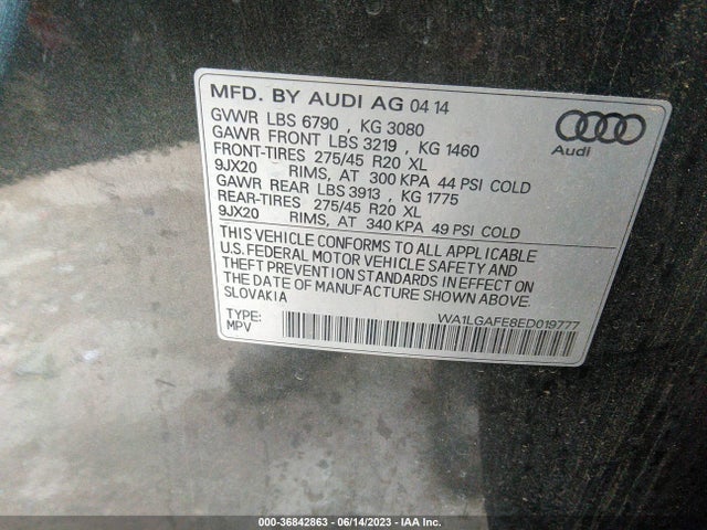 WA1LGAFE8ED019777 Audi Q7 3.0t Premium Plus