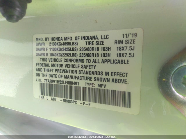Honda CR-V EX 2020 7FARW1H52LE000491 Image 9