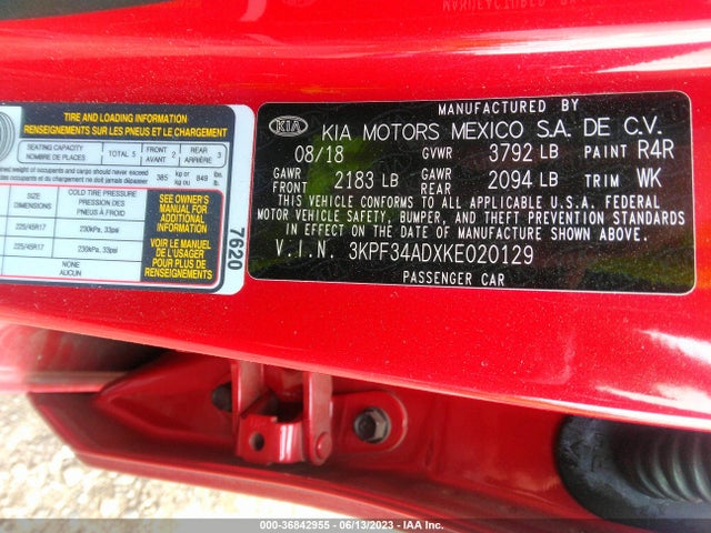 KIA FORTE S 2019 3KPF34ADXKE020129 Image 9