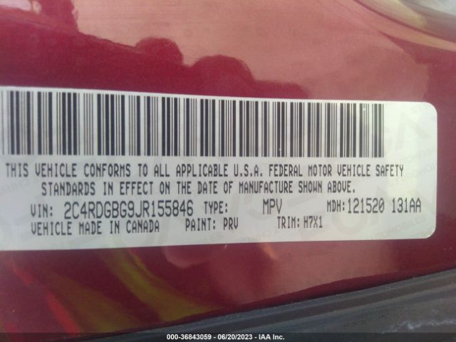 2C4RDGBG9JR155846 Dodge Grand Caravan Se
