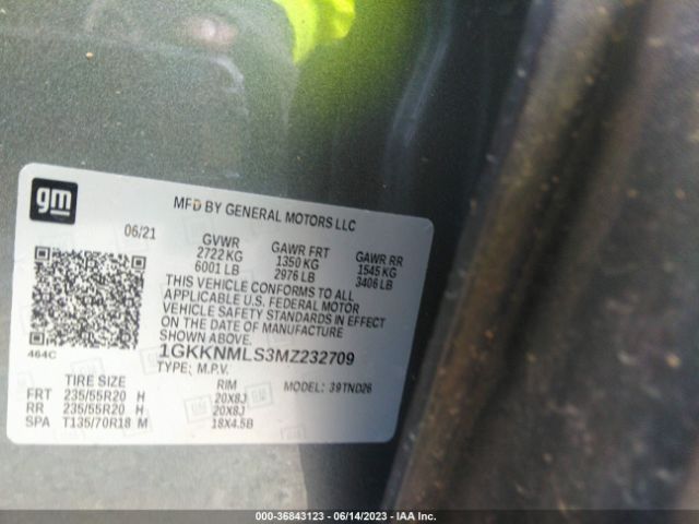 1GKKNMLS3MZ232709 GMC ACADIA SLT