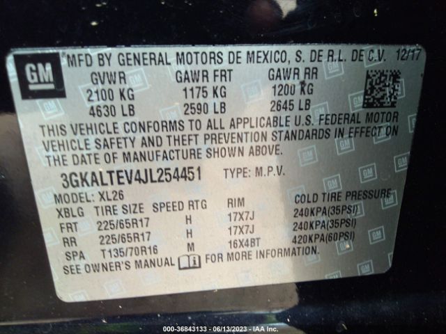 3GKALTEV4JL254451 GMC Terrain Sle
