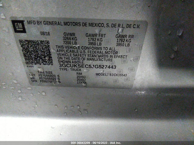 Chevrolet Silverado 1500 Ltz 2018 3GCUKSEC5JG527443 Image 16
