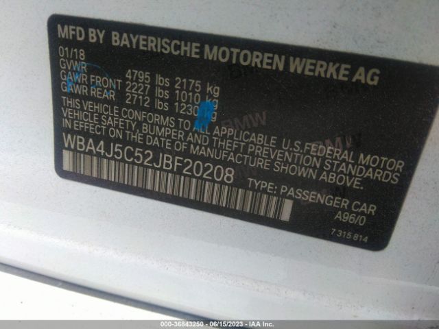 WBA4J5C52JBF20208 BMW 4 Series 440i