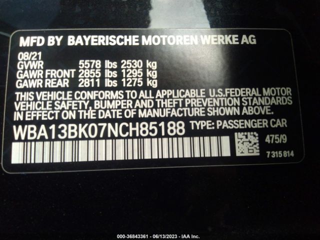 WBA13BK07NCH85188 BMW 5 Series M550i Xdrive