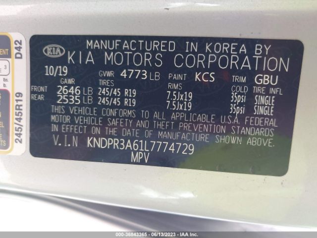 KNDPR3A61L7774729 KIA Sportage Sx Turbo
