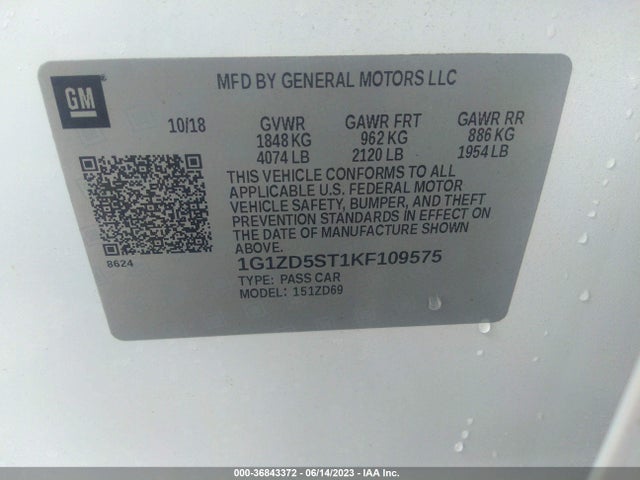 Chevrolet MALIBU LT 2019 1G1ZD5ST1KF109575 Image 16