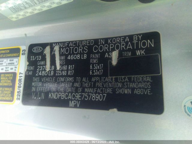 KNDPBCAC9E7578907 KIA Sportage Lx