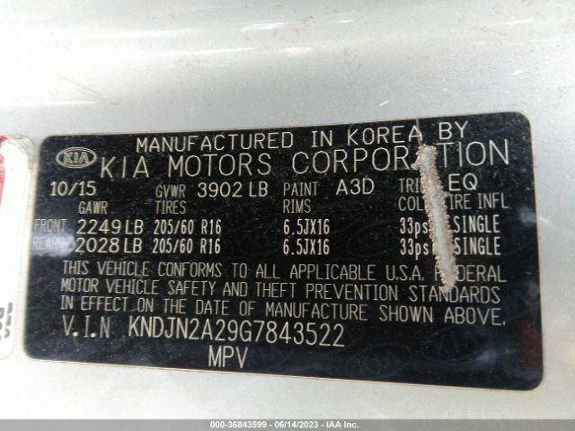 KNDJN2A29G7843522 KIA Soul Base