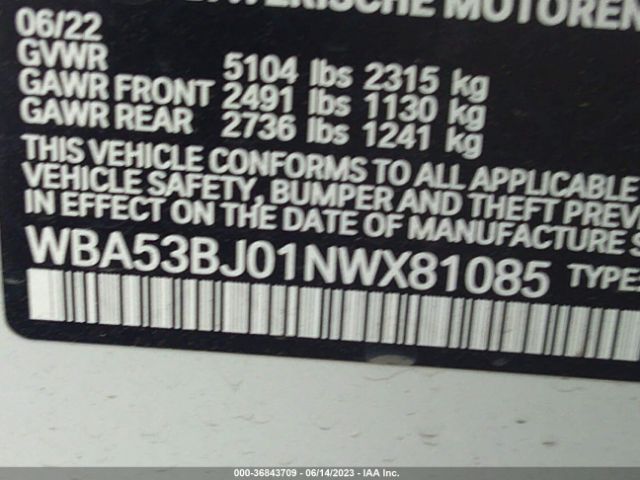 WBA53BJ01NWX81085 BMW 5 Series 540i