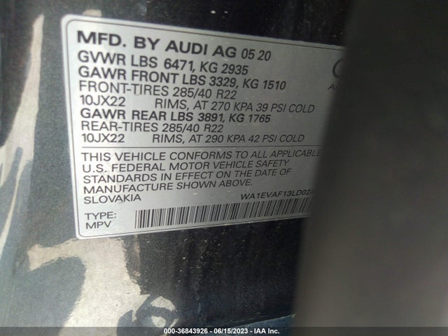 WA1EVAF13LD024040 Audi Q8 Premium Plus
