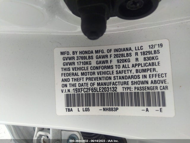 Honda Civic Sedan Lx 2020 19XFC2F65LE203132 Image 15